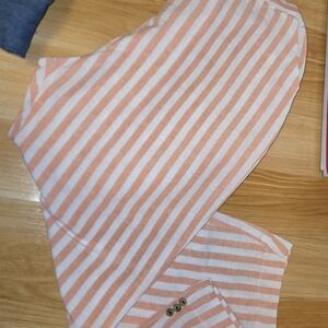 Women's Pink & White Striped Trousers